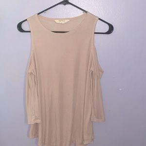 Blush Pink Cold Shoulder Top